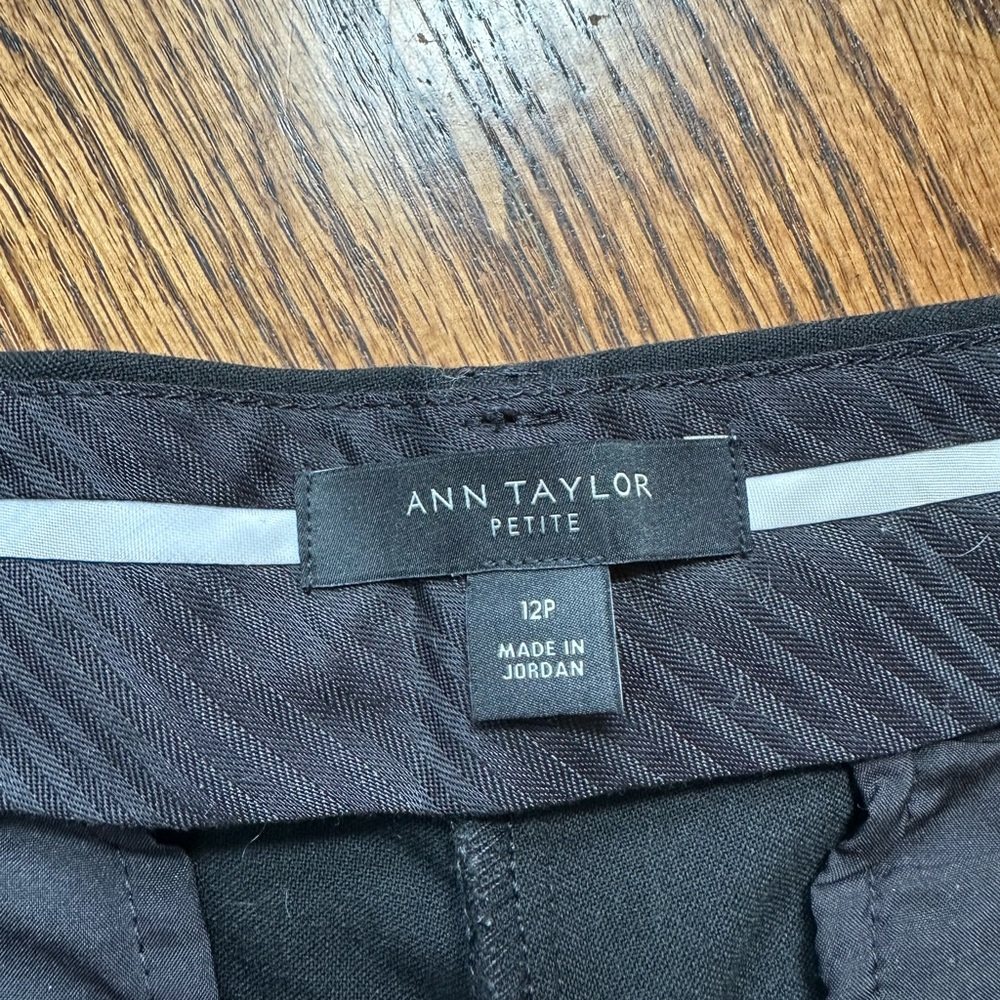 Ann Taylor Petite size 12 Dress ankle Black Pants with Lace Trim - Picture 6 of 7